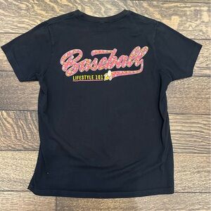 Baseball Lifestyle 101 Kids Black Graphic T-Shirt